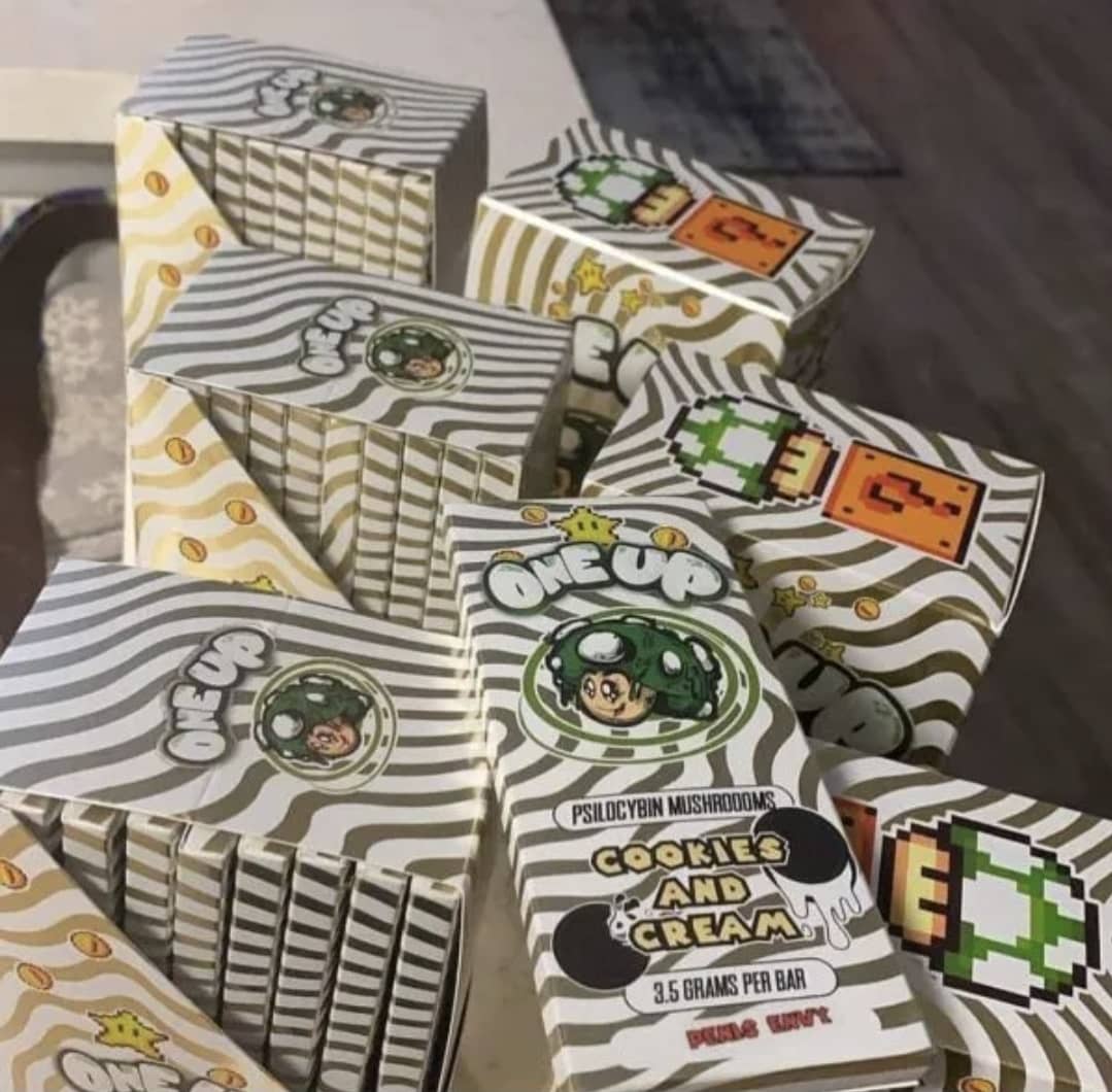 One Up Cookies and Cream Chocolate Bar